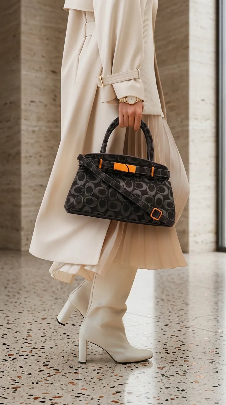Coffee Formal Hand Bag For Ladies P36766