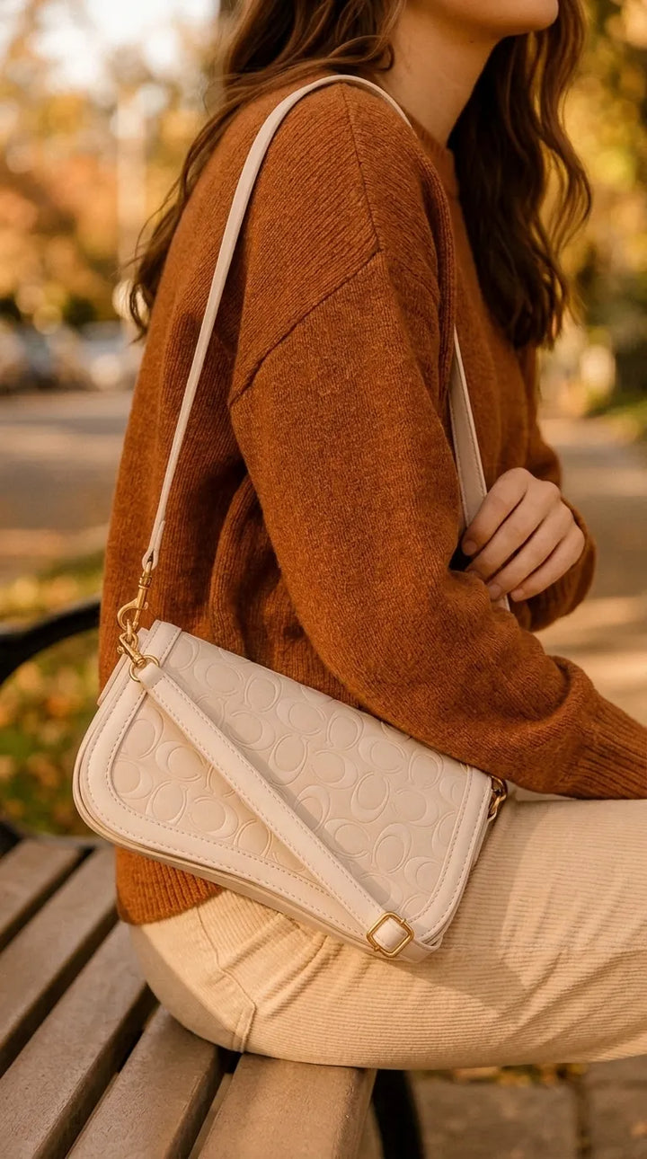 White Formal Shoulder Bag For Ladies P36767