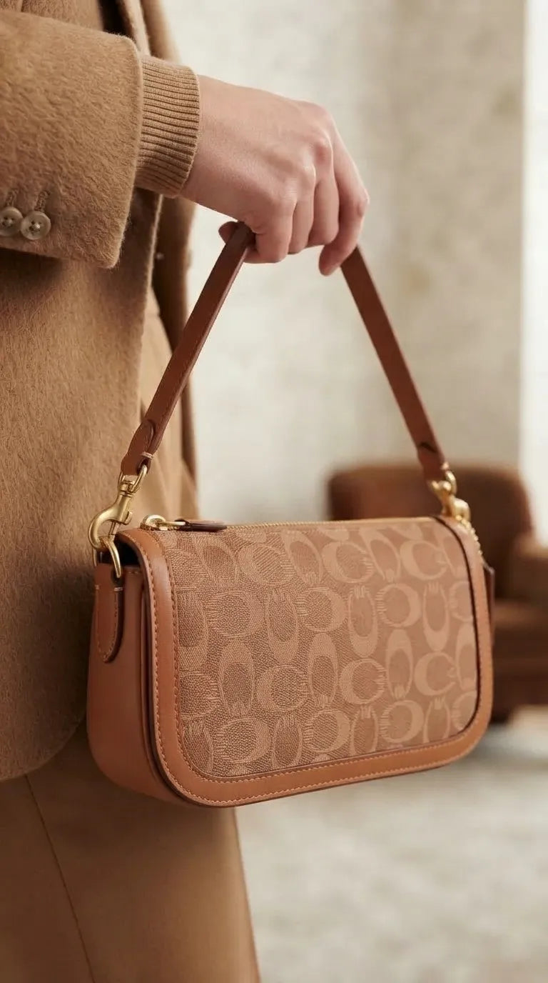 Coffee Formal Shoulder Bag For Ladies P36767