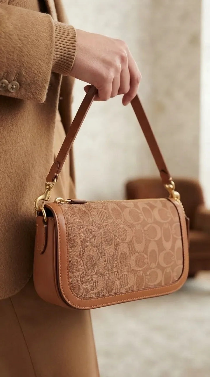 Coffee Formal Shoulder Bag For Ladies P36767