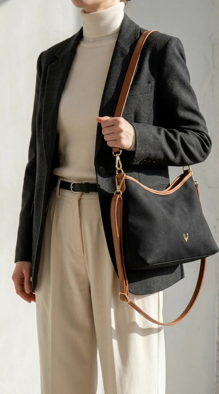 Black Formal Shoulder Bag For Women P36778