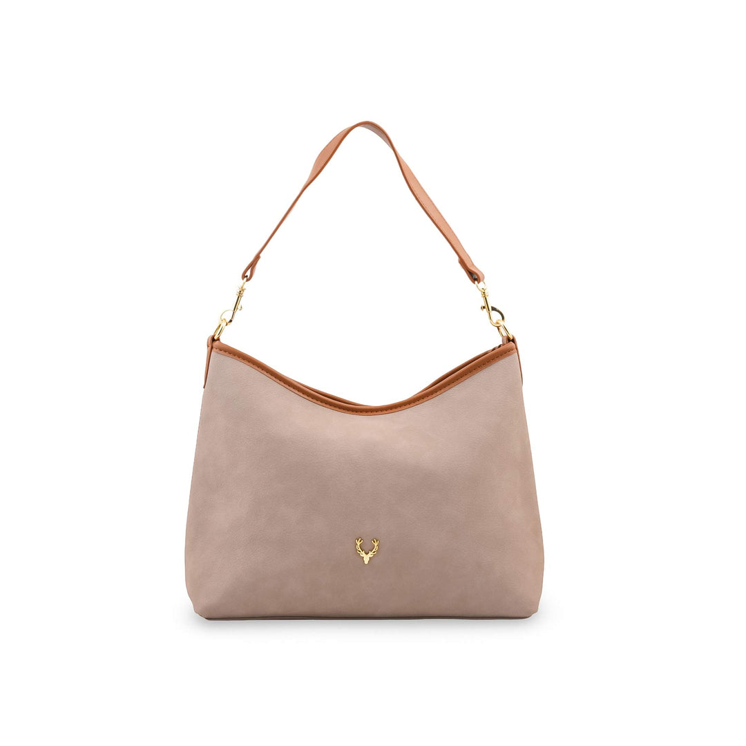 Beige Formal Shoulder Bag For Women P36778