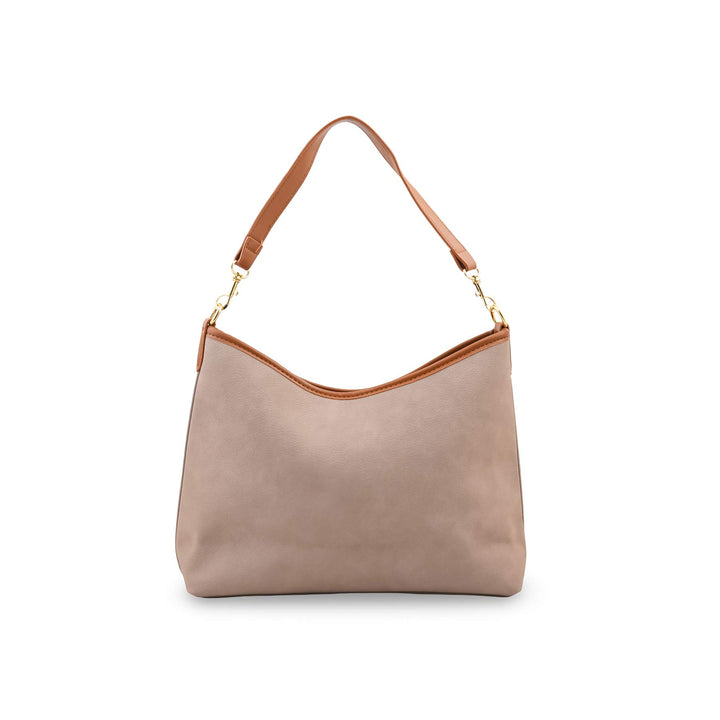 Beige Formal Shoulder Bag For Women P36778