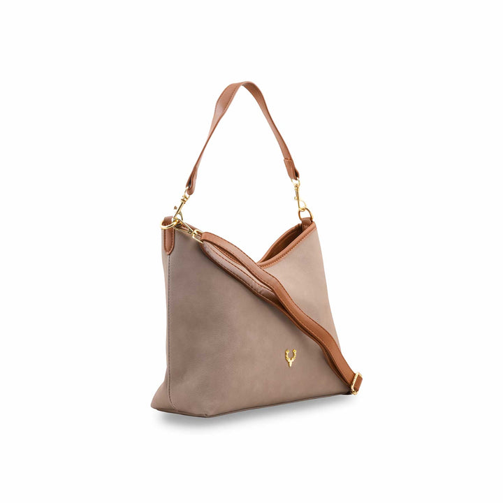 Beige Formal Shoulder Bag For Women P36778