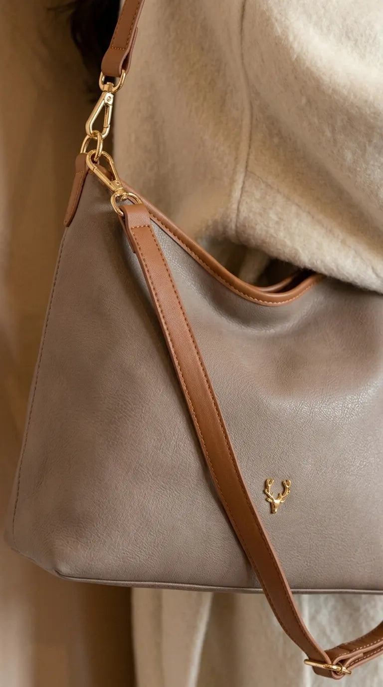 Beige Formal Shoulder Bag For Women P36778