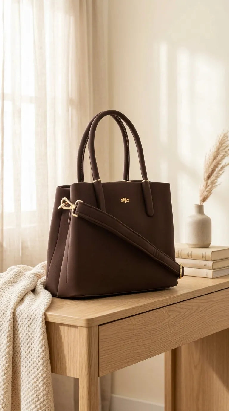 Brown Formal Shoulder Bag For Ladies P36779
