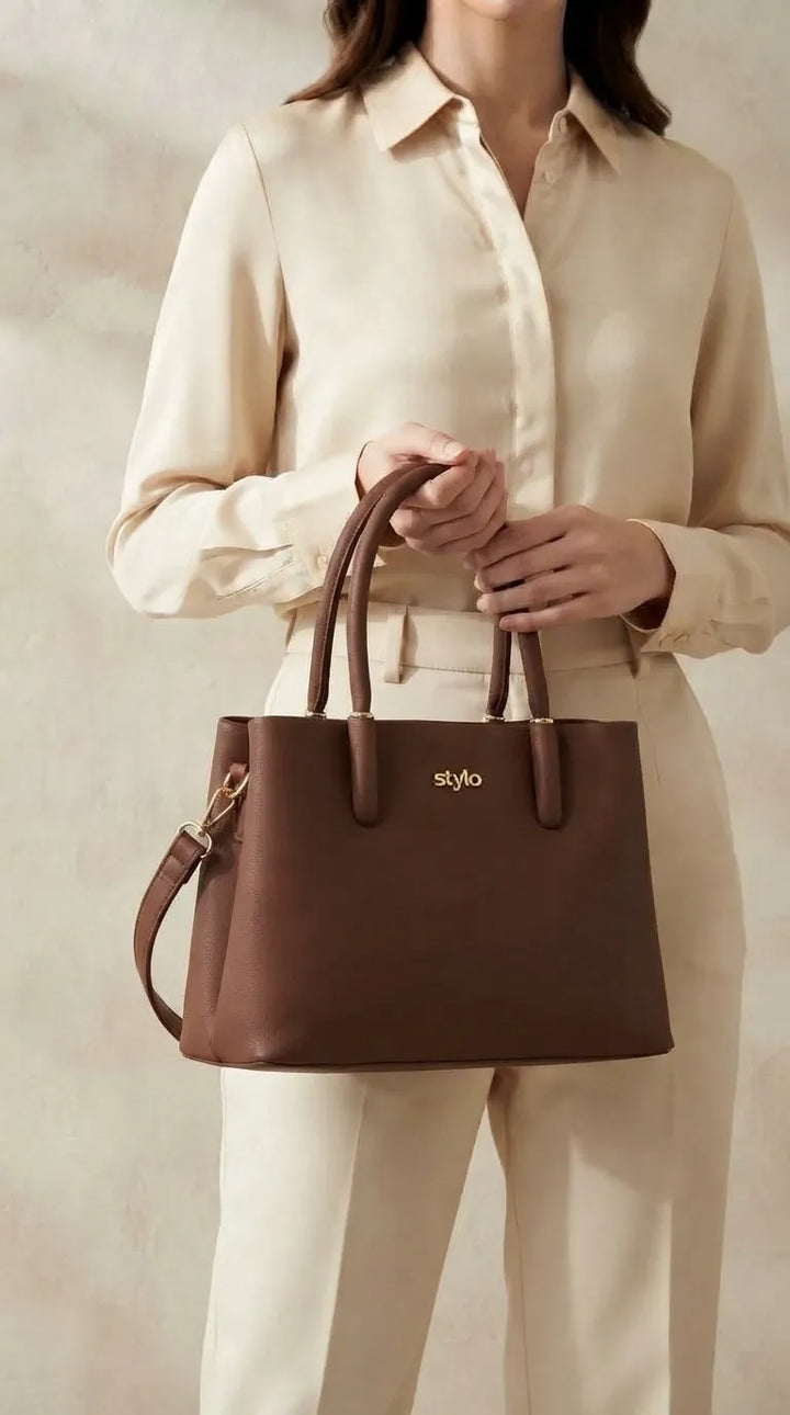 Brown Formal Shoulder Bag For Ladies P36779
