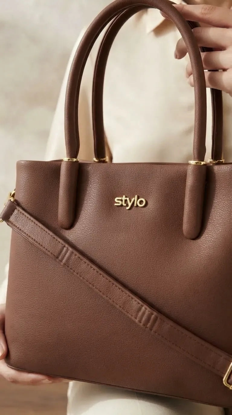Brown Formal Shoulder Bag For Ladies P36779
