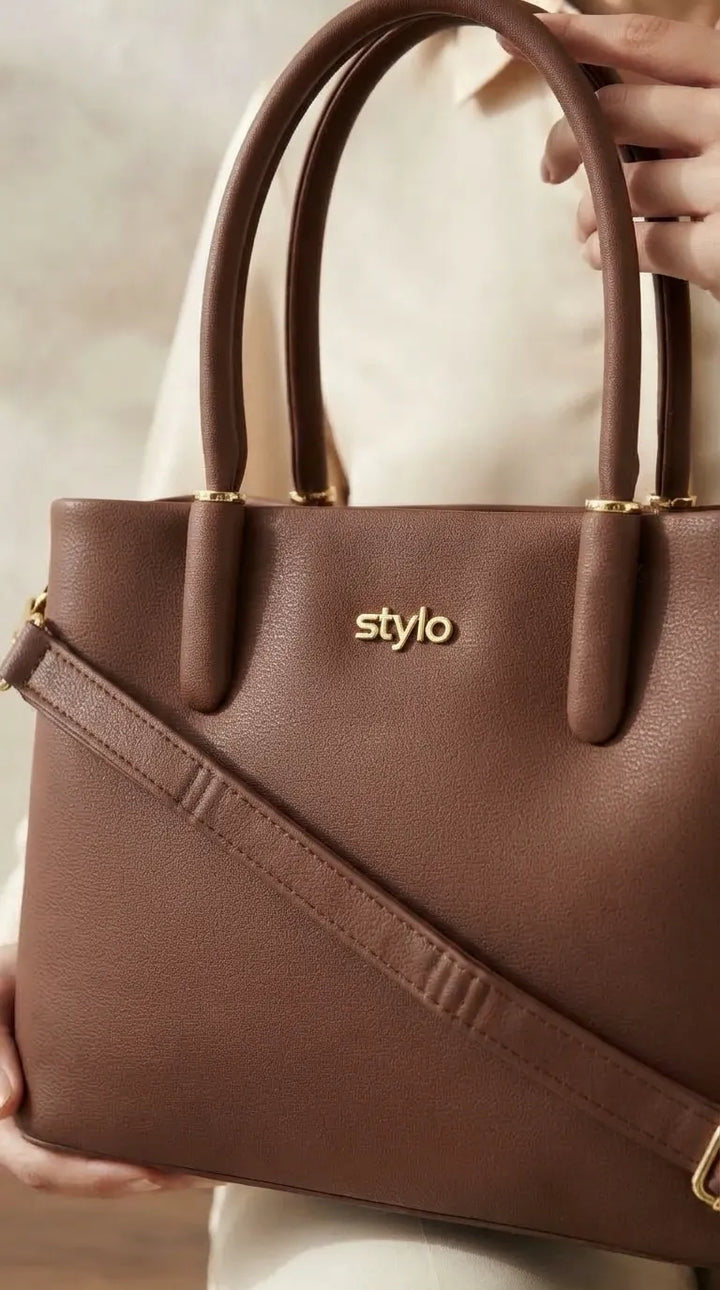 Brown Formal Shoulder Bag For Ladies P36779