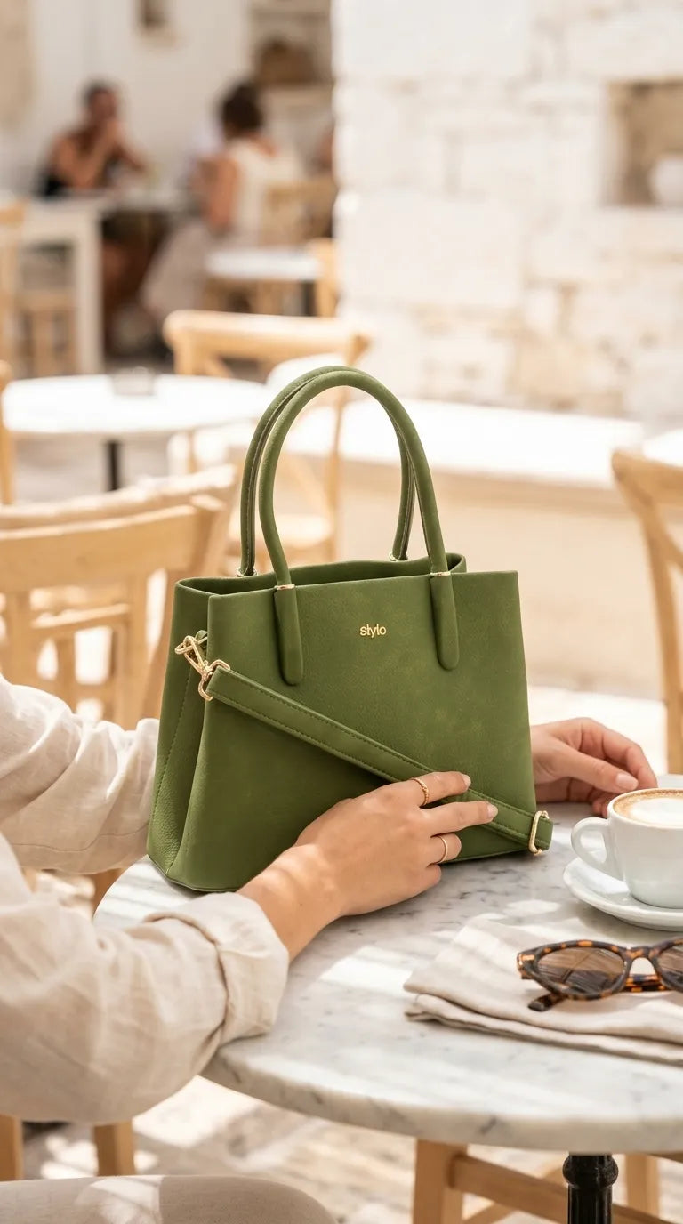 Green Formal Shoulder Bag For Ladies P36779