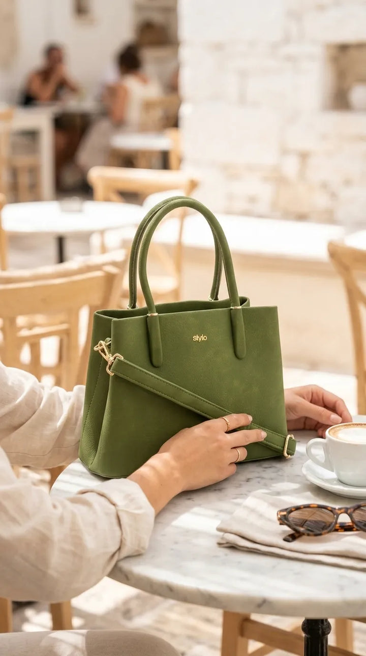 Green Formal Shoulder Bag For Ladies P36779