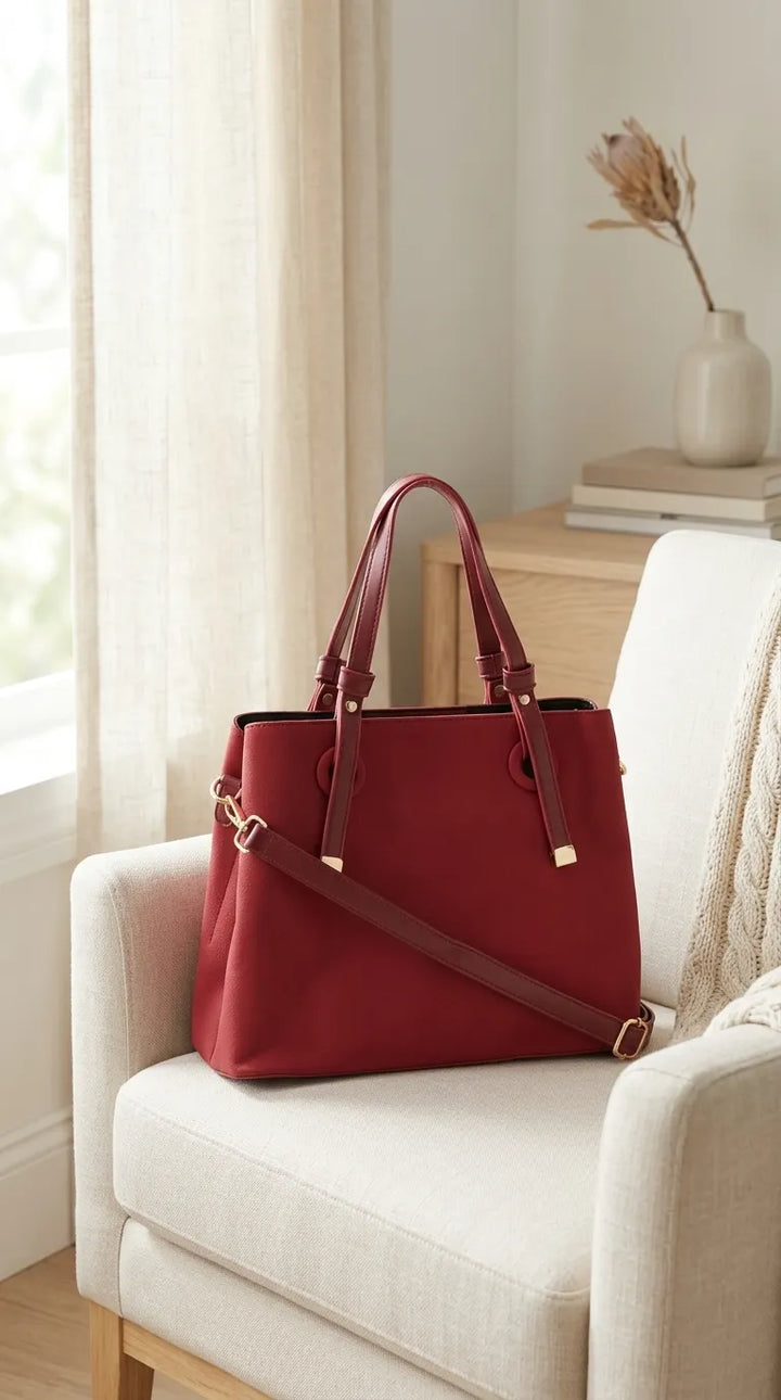 Maroon Formal Hand Bag For Ladies P36782