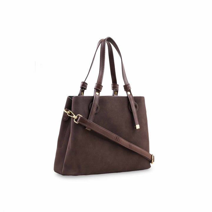 Coffee Formal Shoulder Bag For Ladies P36782