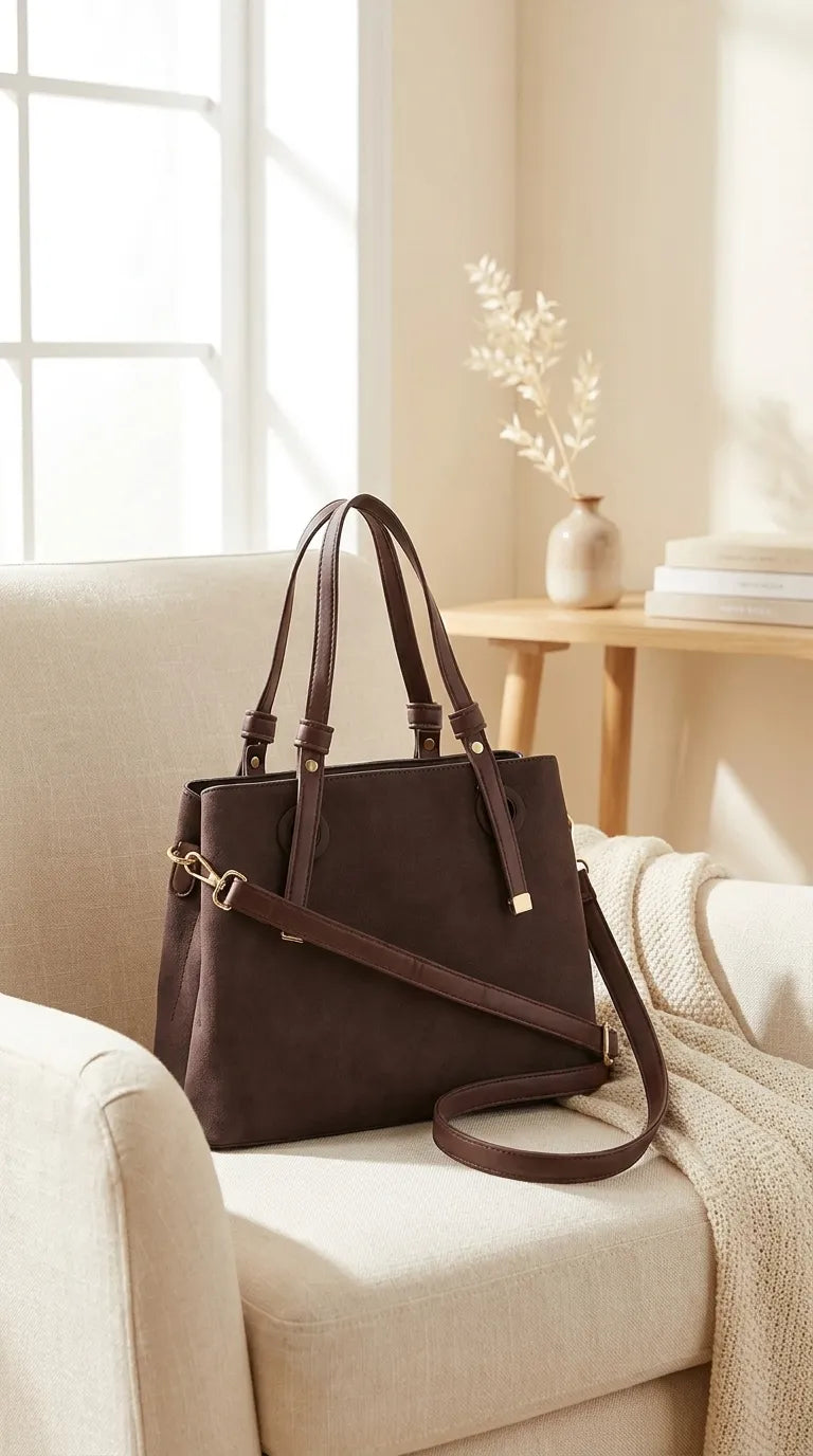 Coffee Formal Shoulder Bag For Ladies P36782