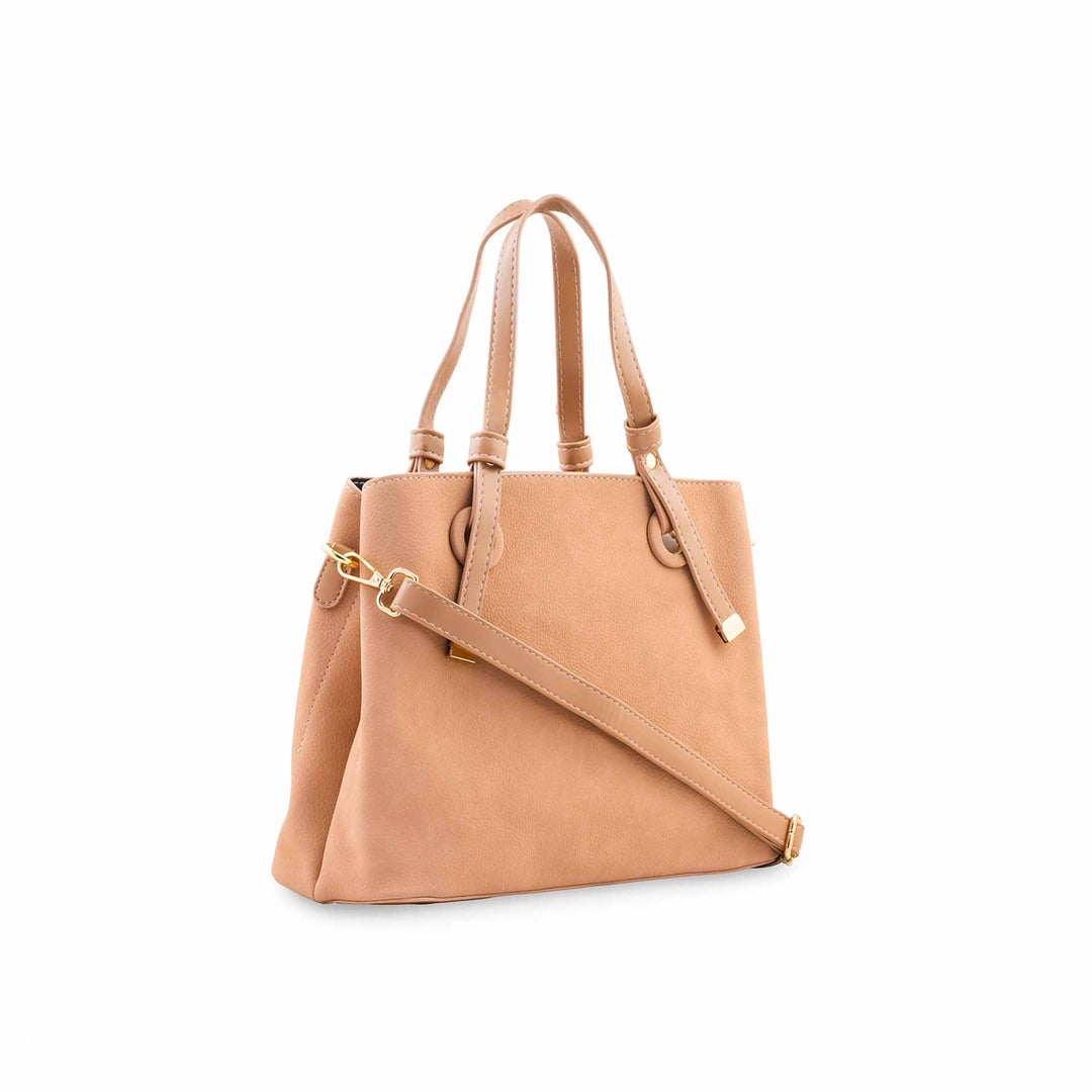 Beige Formal Shoulder Bag For Ladies P36782