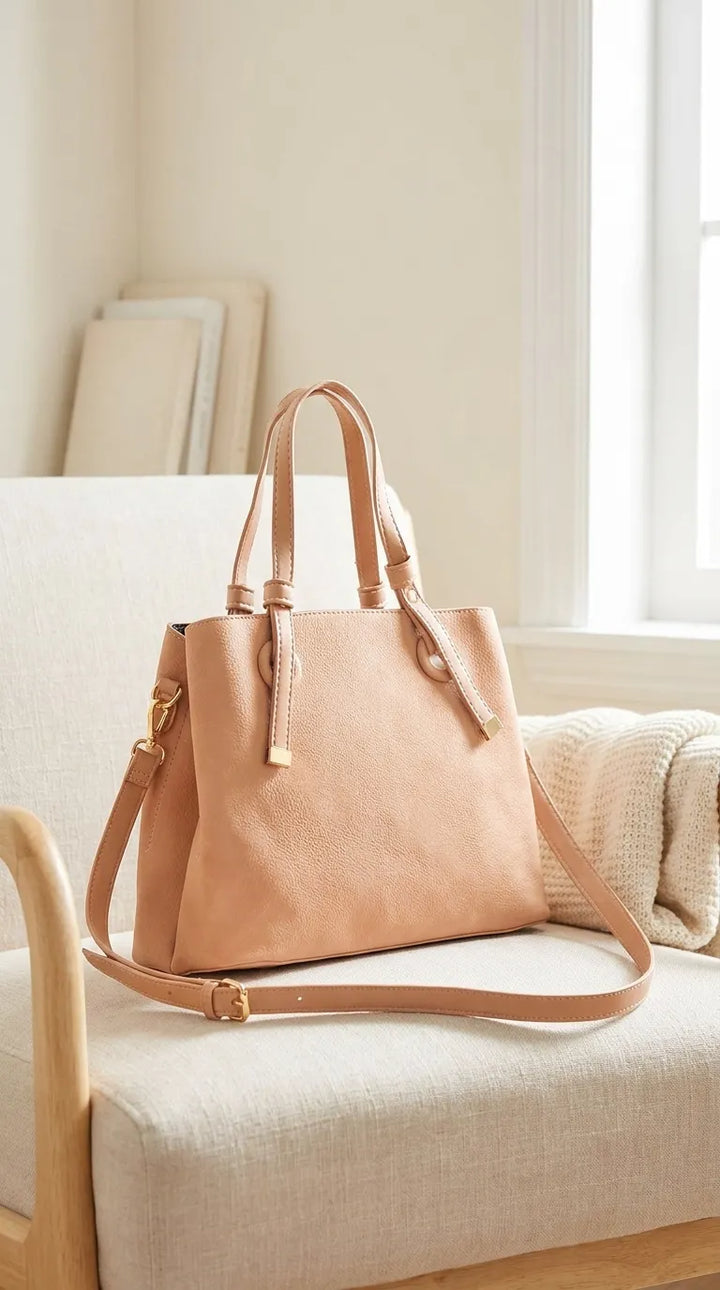 Beige Formal Shoulder Bag For Ladies P36782