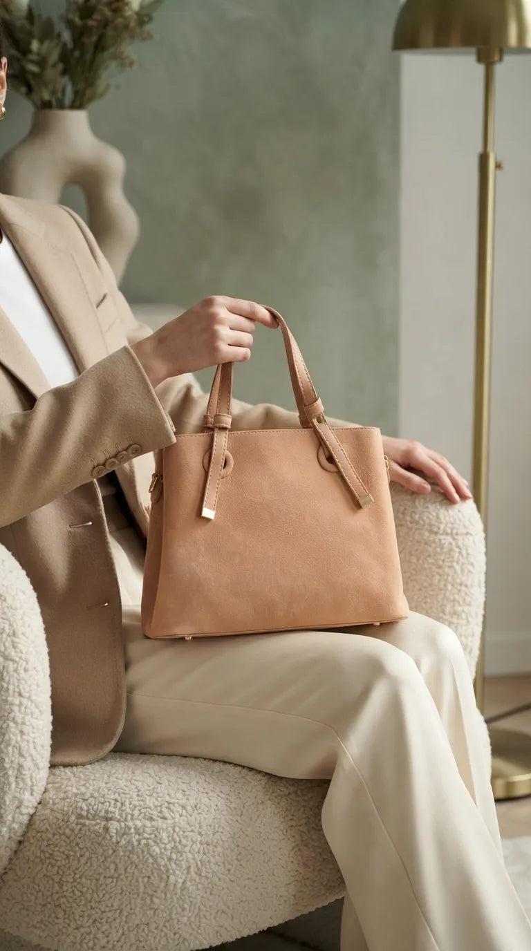 Beige Formal Shoulder Bag For Ladies P36782
