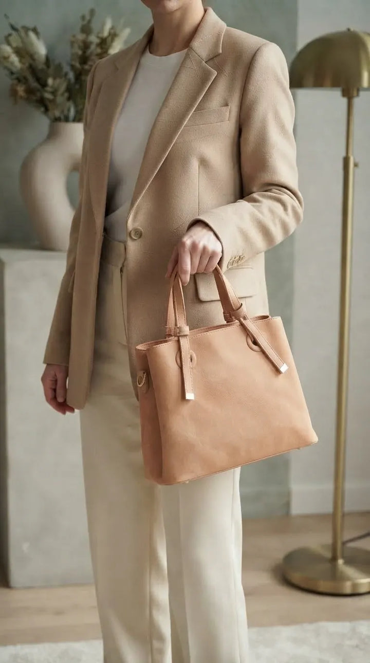 Beige Formal Shoulder Bag For Ladies P36782