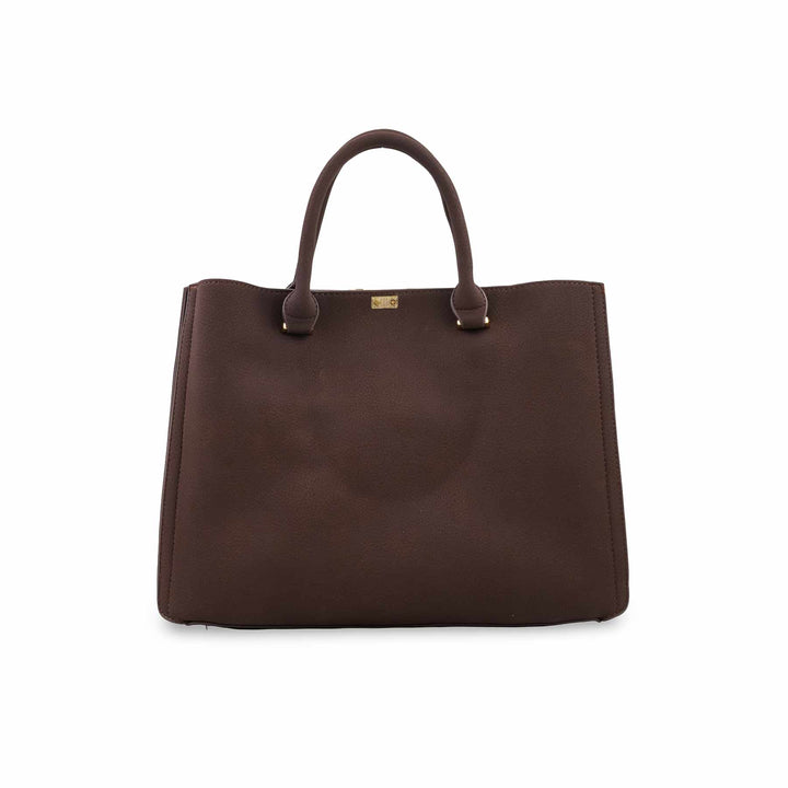 Coffee Formal Hand Bag For Ladies P36783