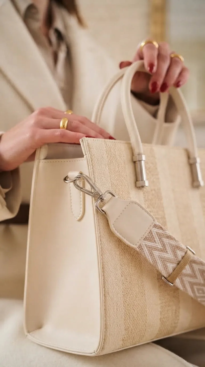 Beige Formal Shoulder Bag For Ladies P36822