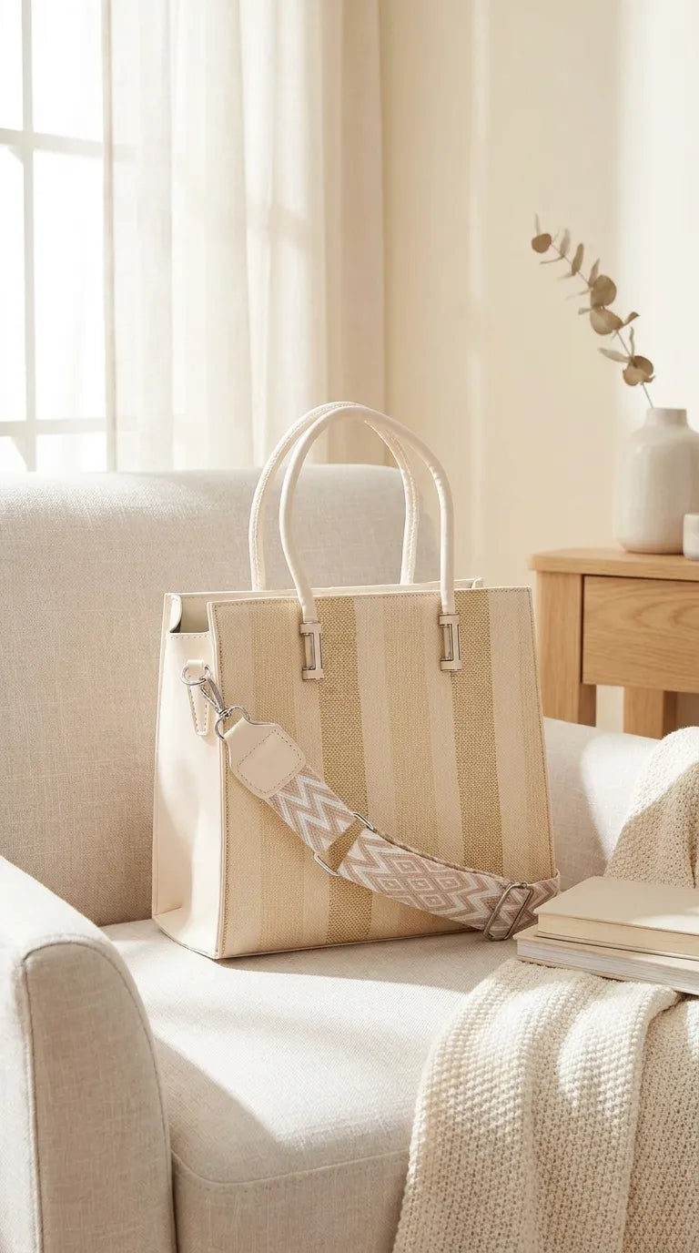 Beige Formal Shoulder Bag For Ladies P36822
