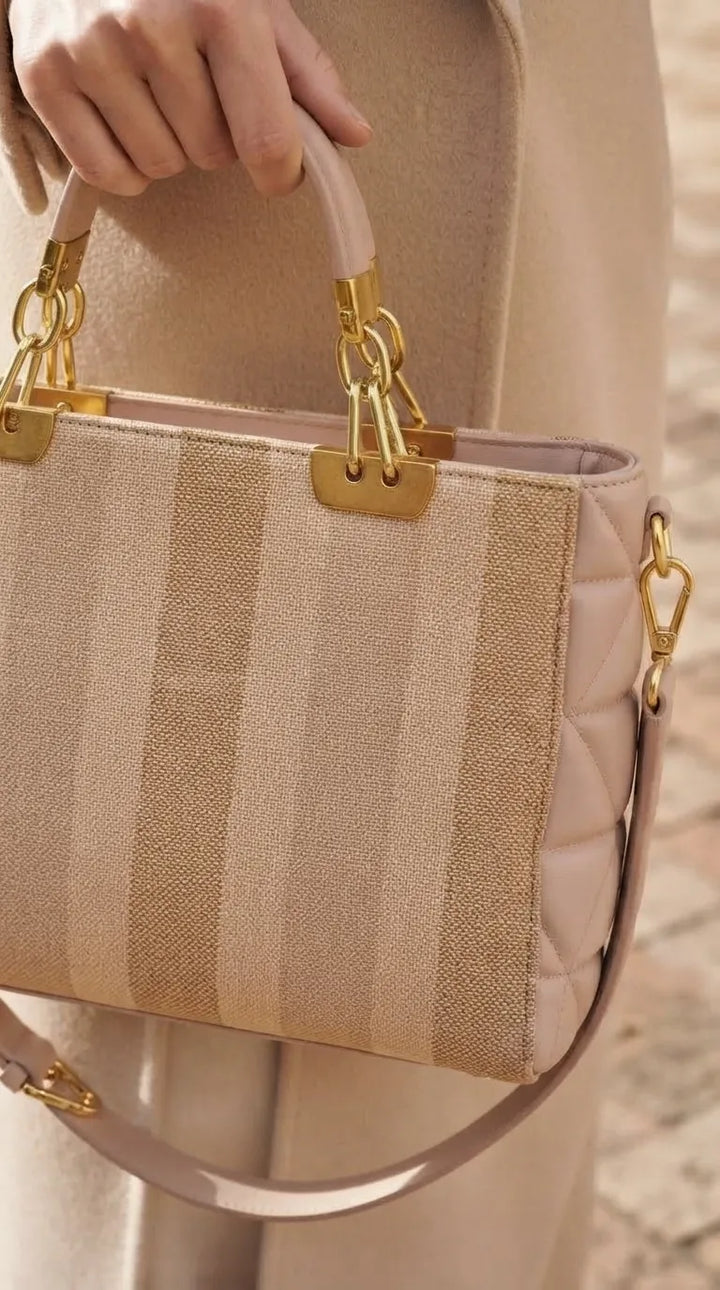 Beige Formal Shoulder Bag For Ladies P36823