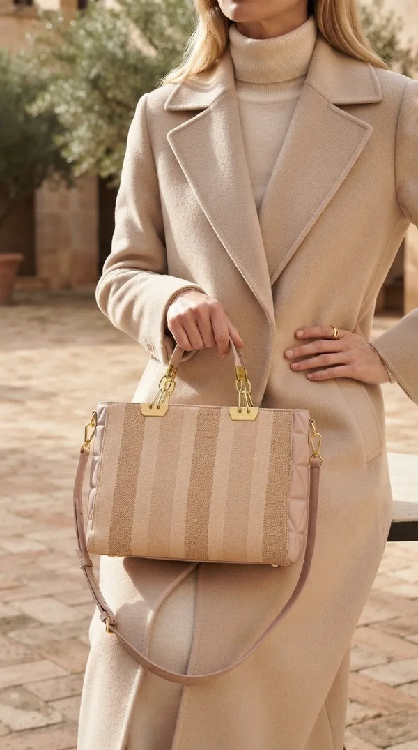 Beige Formal Shoulder Bag For Ladies P36823