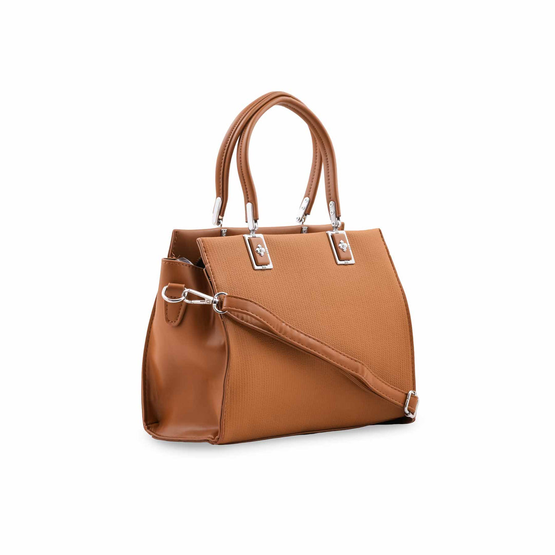 Khaki Formal Hand Bag For Ladies P36825
