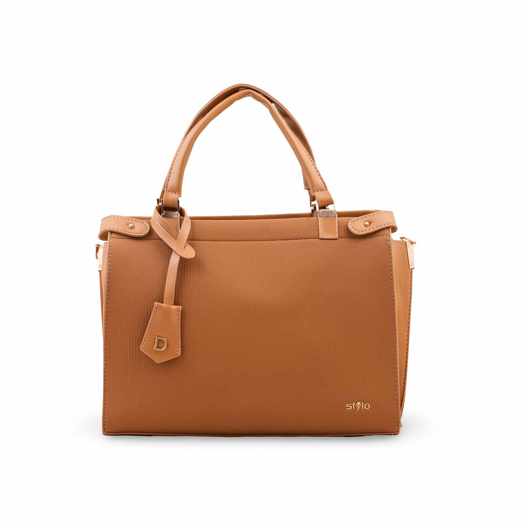Khaki Formal Hand Bag For Ladies P36826