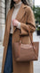 Khaki Formal Shoulder Bag For Ladies P36828