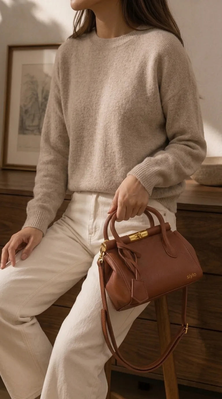 Brown Formal Hand Bag For Ladies P36830