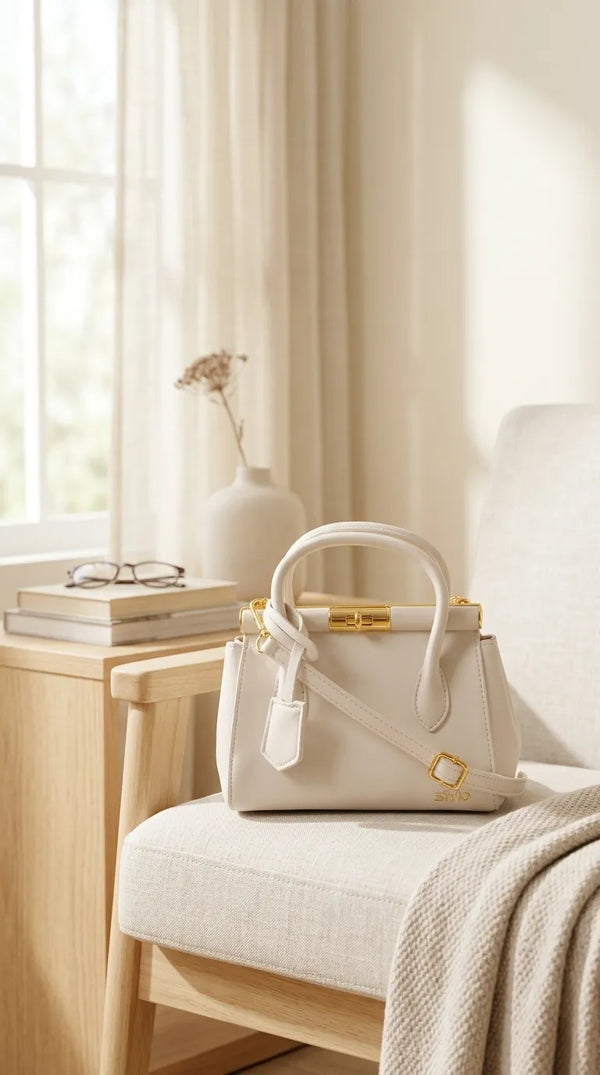 Beige Formal Hand Bag For Ladies P36830