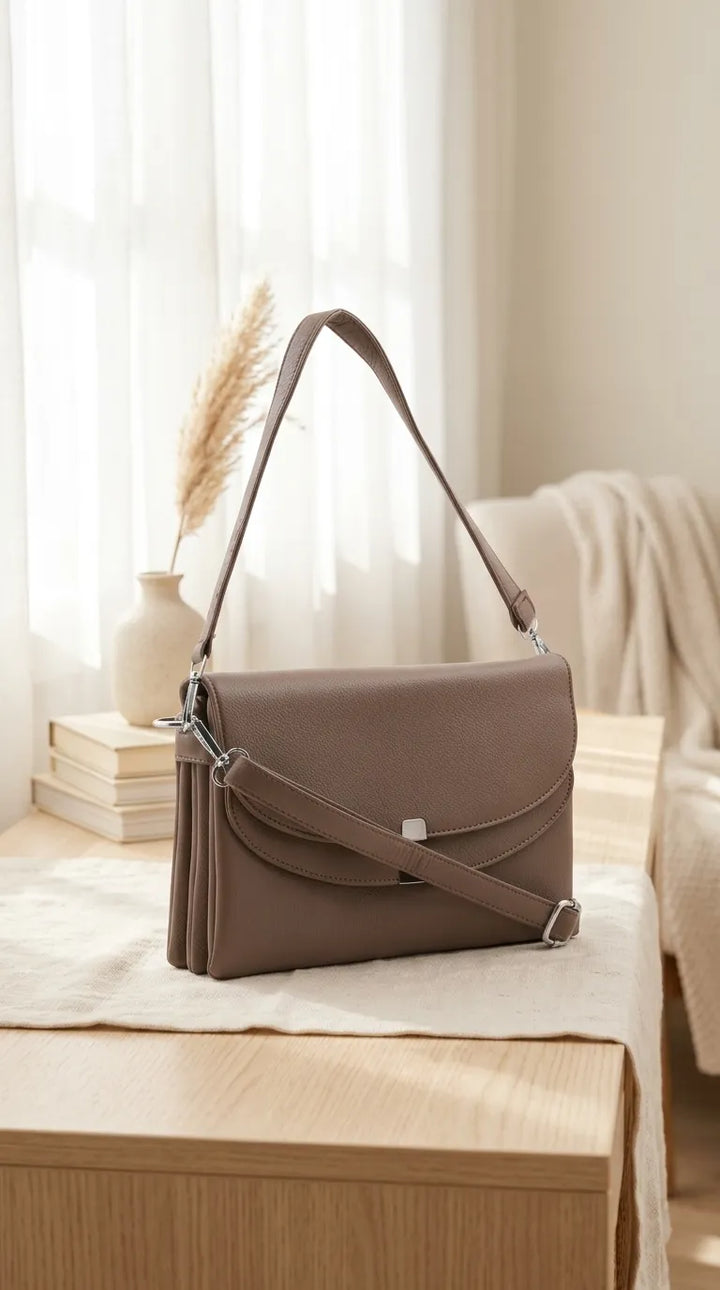 Beige Formal Shoulder Bag For Ladies P36868