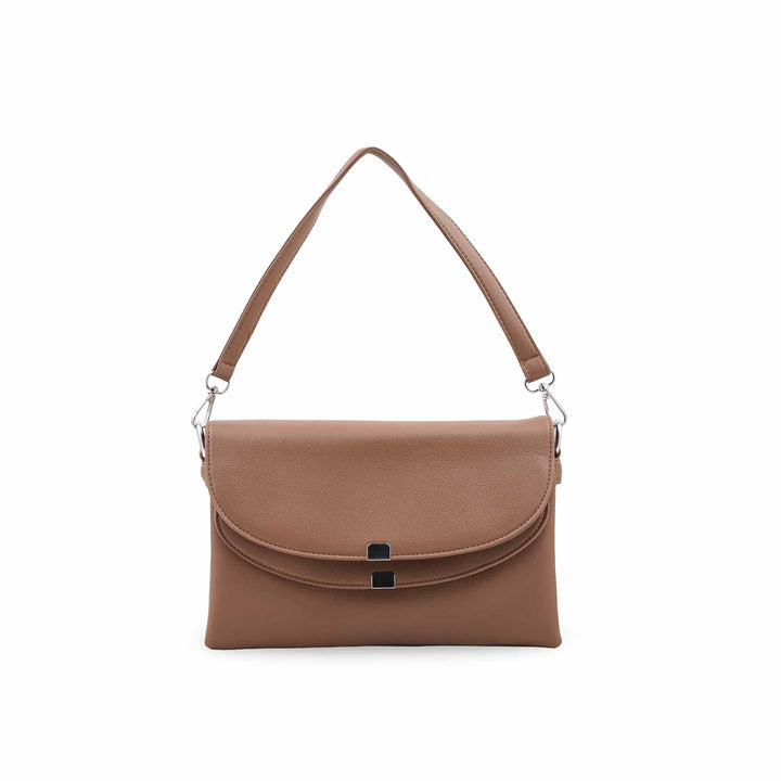 Beige Formal Shoulder Bag For Ladies P36868