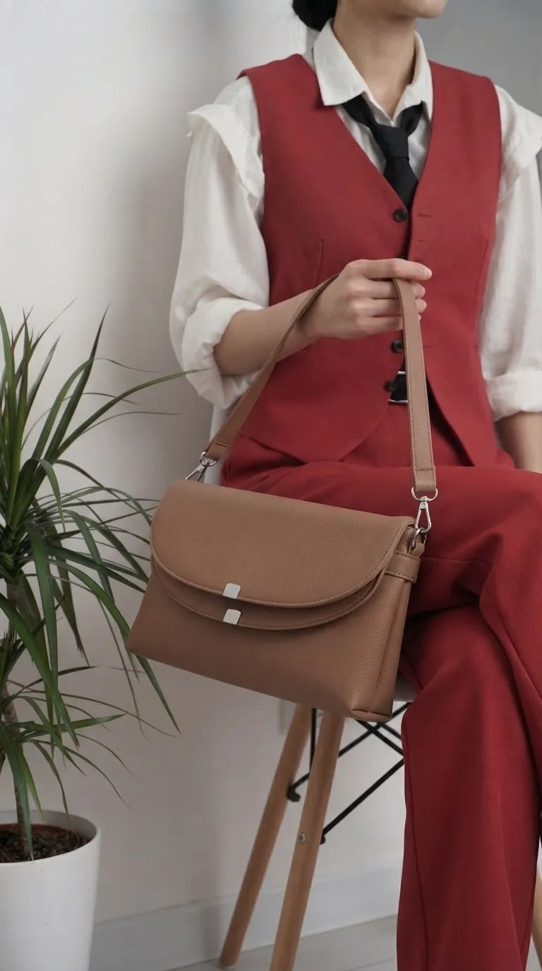 Beige Formal Shoulder Bag For Ladies P36868