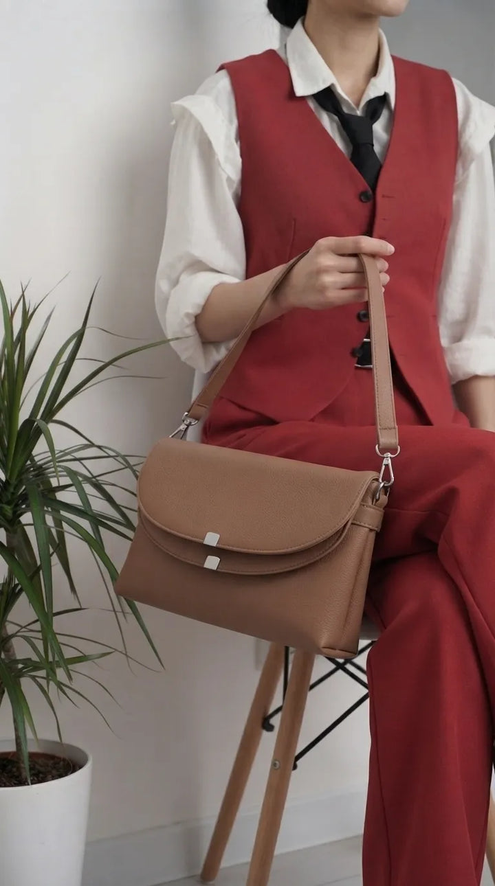 Beige Formal Shoulder Bag For Ladies P36868