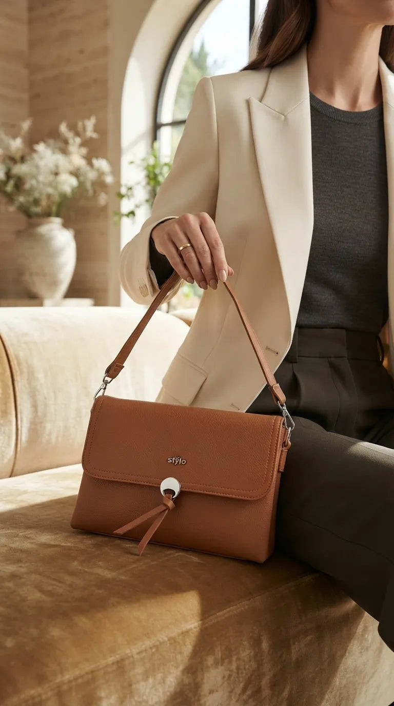Mustard Formal Shoulder Bag For Ladies P36869