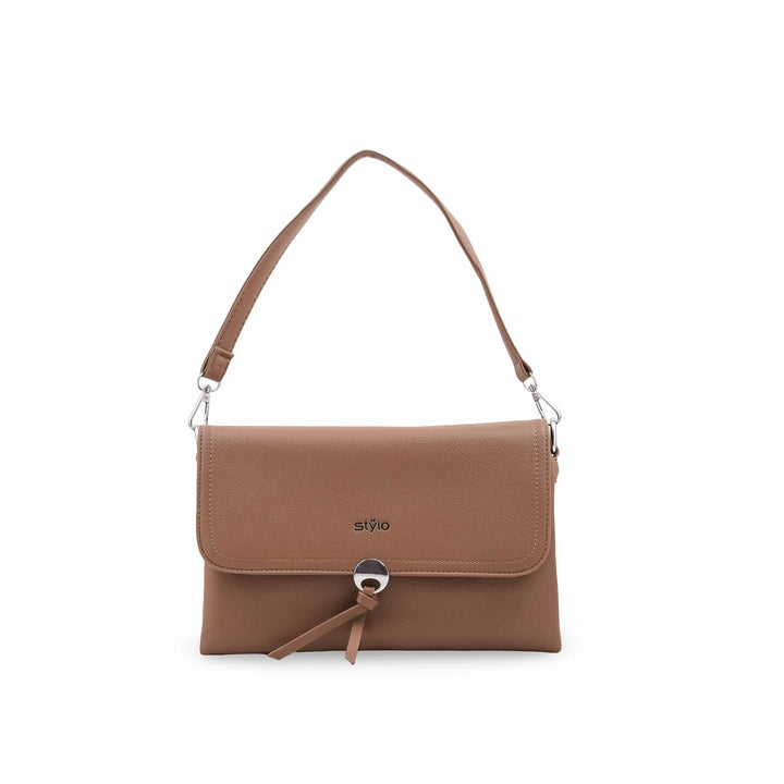 Beige Formal Shoulder Bag For Ladies P36869
