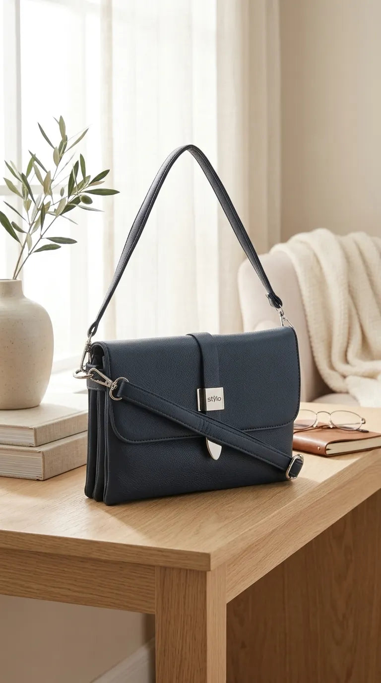 Navy Formal Shoulder Bag For Ladies P36870