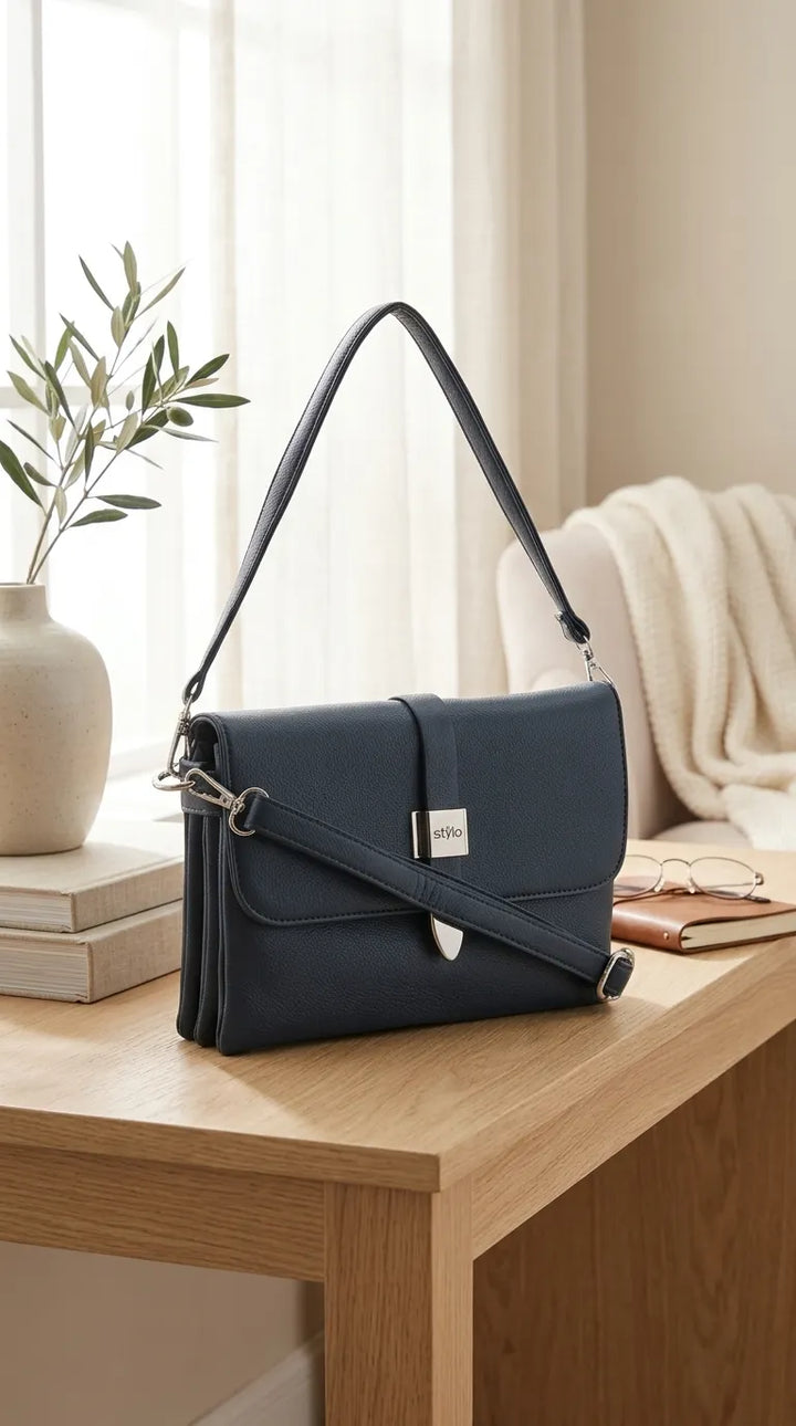 Navy Formal Shoulder Bag For Ladies P36870