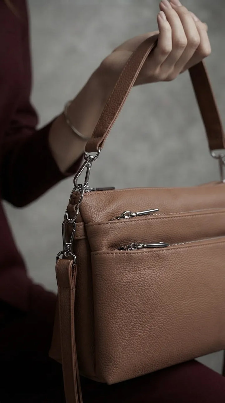 Beige Formal Shoulder Bag For Ladies P36871