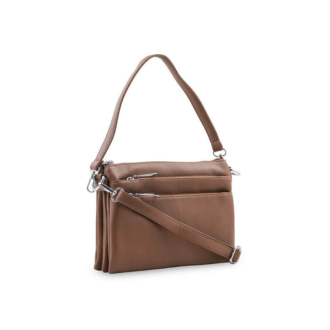 Beige Formal Shoulder Bag For Ladies P36871