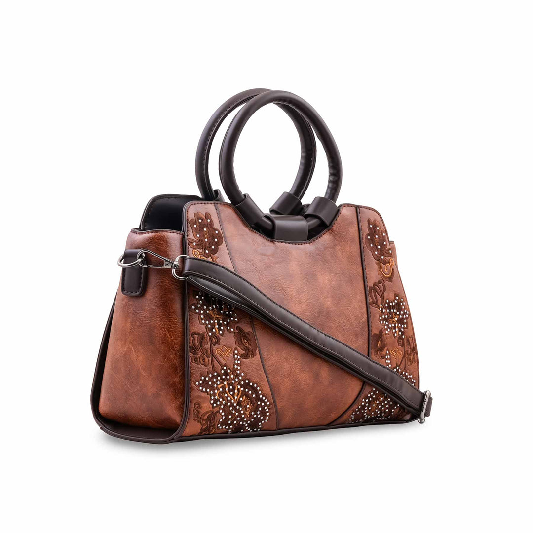 Brown Formal Hand Bag For Ladies P37004