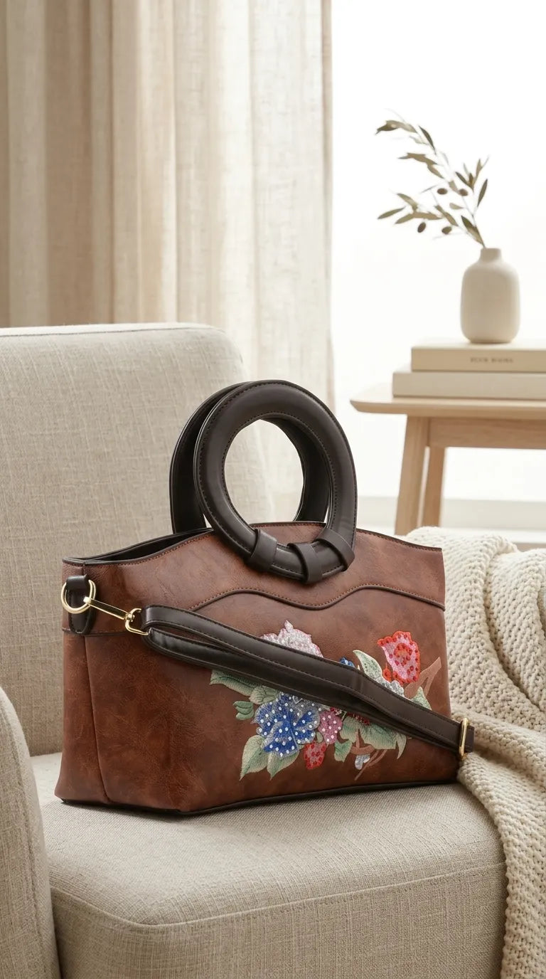 Brown Formal Hand Bag For Ladies P37006
