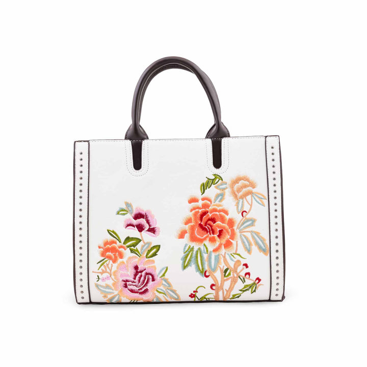 White Formal Hand Bag For Ladies P37007