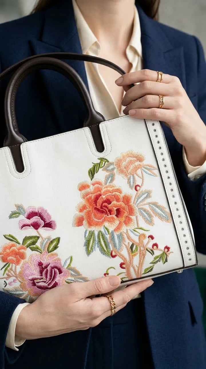 White Formal Hand Bag For Ladies P37007