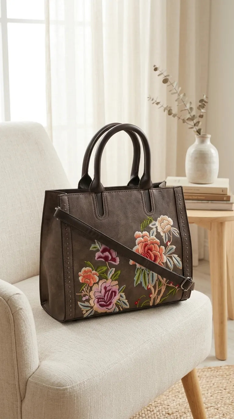 Coffee Formal Hand Bag For Ladies P37007
