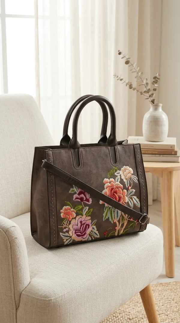 Coffee Formal Hand Bag For Ladies P37007