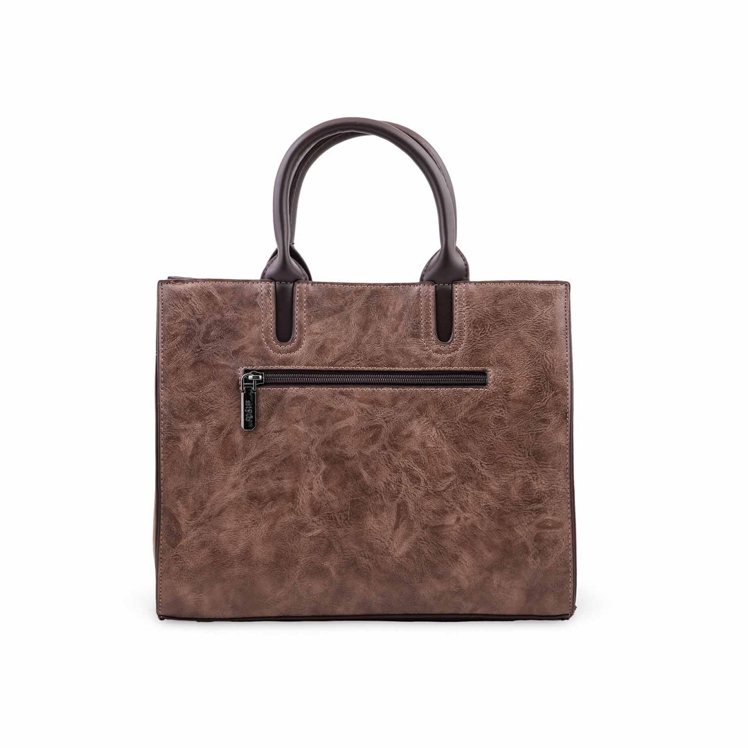 Coffee Formal Hand Bag For Ladies P37007