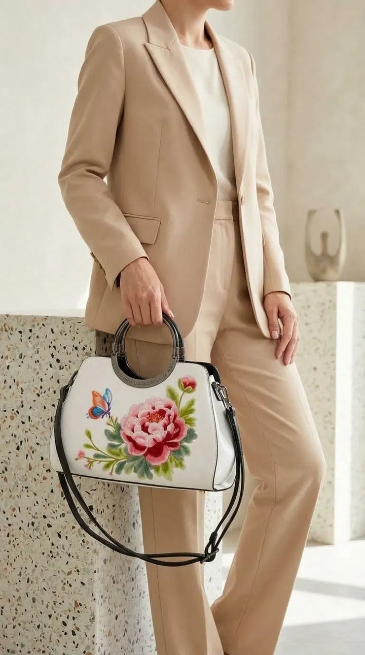 White Formal Hand Bag For Ladies P37009